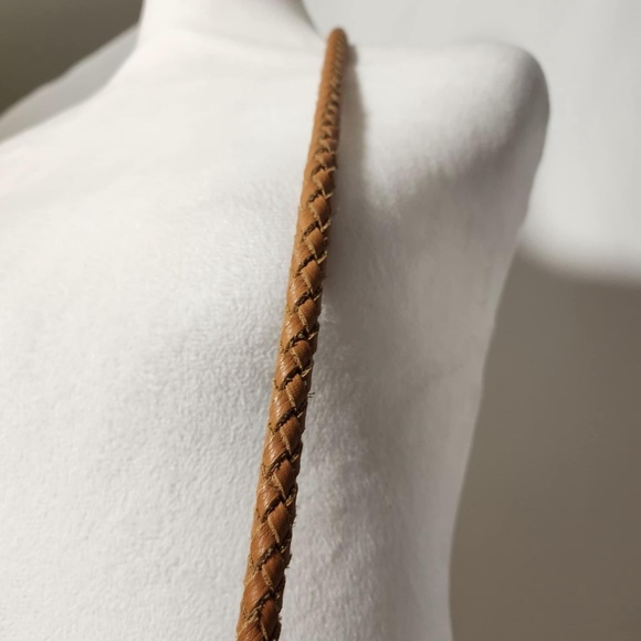 FATTO A MANO By Carlos Falchi Leather Crecent Moon Whip Stitch Hobo Sling Bag - Picture 12 of 12